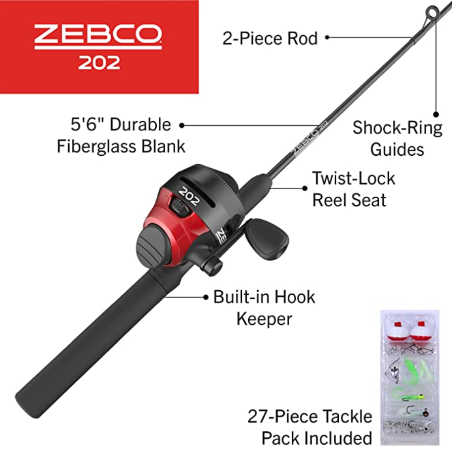 Zebco 202 Spincast Reel and Fishing Rod Combo