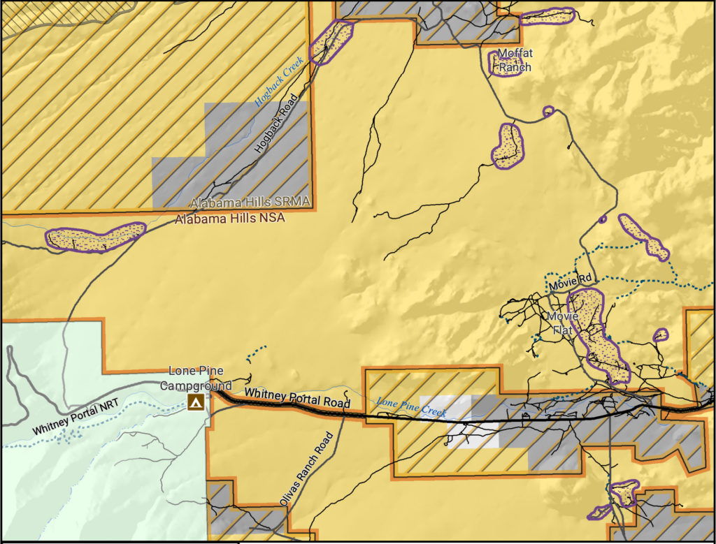 new alabama hills camping regulations